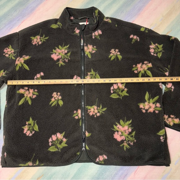 Woolrich X Target Unisex Floral Fleece Zip Jacket size 2XL NWT Olive Green - Picture 3 of 9